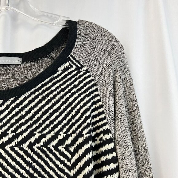 Olivia Moon Women’s Scoop Neck Mixed Fabric Sweater Black/Multi Hi-Low XL - Picture 4 of 10